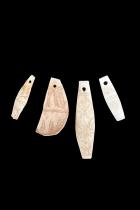 4 Incised Bone Pendants from Baby Carrier - Shipibo-Conibo and Campa people, Peru