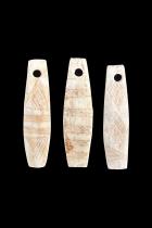Set of 3 Incised Bone Pendants from Baby Carrier - Shipibo-Conibo and Campa people, Peru