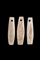 Set of 3 Incised Bone Pendants from Baby Carrier - Shipibo-Conibo and Campa people, Peru 1