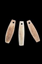 3 Incised Bone Pendants from Baby Carrier - Shipibo-Conibo and Campa people, Peru 1