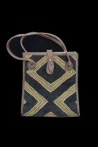 Leather Purse/Handbag made with Kuba Cloth