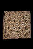 Kuba Cloth Pillow Case with Yellow Backing - D. R. Congo