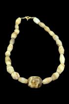 Antique Idar-Oberstein Banded Agate Bead Necklace 1