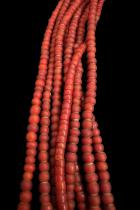5 Strands of Ruby Red White Heart Trade Beads 2