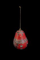 Snowman Gourd Ornament - Red - Small 1