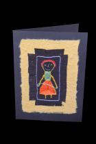 Embroidered Girl with Jump Rope - One-of-a-kind card - South Africa 1