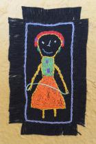 Embroidered Girl with Jump Rope - One-of-a-kind card - South Africa 2