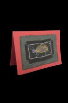Embroidered Card with Purple Bug - One-of-a-kind card - South Africa 1