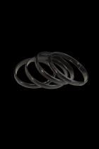 1 set of 4 Black Horn Round Bracelets 1