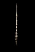 Kibango Chief's Figural Spearpoint Staff-Scepter - Luba People, D.R. Congo