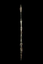 Kibango Chief's Figural Spearpoint Staff-Scepter - Luba People, D.R. Congo 1