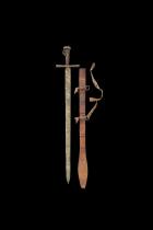 Beja - Beni Amer or Hadendoa Kaskara Sword in Sheath - Eastern Sudan/Eritrea/Ethiopia - Sold