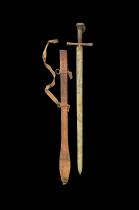 Beja - Beni Amer or Hadendoa Kaskara Sword in Sheath - Eastern Sudan/Eritrea/Ethiopia - Sold 1