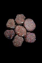 7 Venetian Tabular Murrine Glass Trade Beads 1