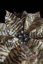 Clip on Tiger/Zebra Patterned Poinsettia Ornament 2