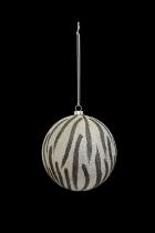 Glitter Ball Zebra Print Ornament 3