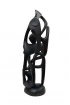 Abstract Ebony Wood Sculpture - by Adrianus, D.R. Congo -4 3