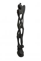 Abstract Ebony Wood Sculpture - by Adrianus, D.R. Congo -5 2