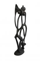 Abstract Ebony Wood Sculpture - by Adrianus, D.R. Congo -5 6