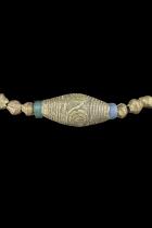 Necklace with Bronze Hair Tube and Bronze Swirls from the Baule People 3