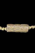 Necklace with Bronze Hair Tube and Bronze Swirls from the Baule People 1
