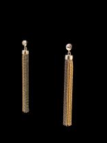 3 Tone Tassel earrings (Sterling silver, oxidized sterling silver and gold vermeil) 1