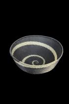Black and Silver Swirl Telephone Cable Wire Basket - Zulu People, South Africa