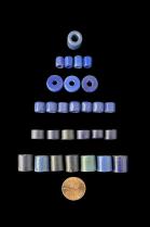 Mixture of 30 Old Blue Glass Trade Beads 2