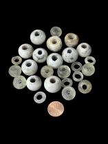 Old Milky White Glass Trade Beads 2