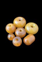 Group of 7 Cobalt Amber Beads 1