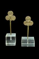 2 Bronze Hair Picks - Bobo People, Burkina Faso 1