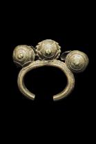 Antique Bronze Crotal  Bell Currency Bracelet - West Africa