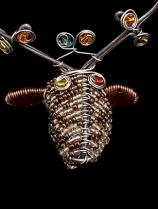 Bead & Wire Brown Reindeer Head Ornament - South Africa 2