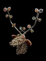 Bead & Wire Brown Reindeer Head Ornament - South Africa 1