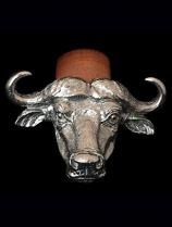 Cape Buffalo Pewter and Eucalyptus Wood Napkin Holder - Sold out 1