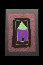 Embroidered Hut - One-of-a-kind card - South Africa