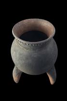 Terracotta Tripod Cooking Vessel - Mafa/Matakam or Chamba People - Kapsiki Mountains bordering Cameroon/Nigeria 1