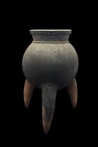 Terracotta Tripod Cooking Vessel - Mafa/Matakam or Chamba People - Kapsiki Mountains bordering Cameroon/Nigeria 3
