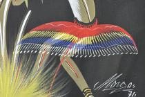 Original Vintage Painting by Congolese Artist Morga Jean entitled 
