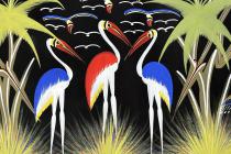 Original Vintage Painting by Congolese Artist Morga Jean entitled 