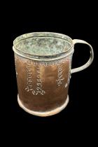 18TH-Century Engraved French Copper Beer Pitcher 1