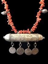 Coral Prayer Box Necklace - Bukhara people, Uzbekistan - BR46 2