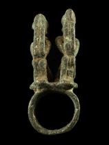 Two-Figured Bronze Ring - Dogon People, Mali - Sold 1