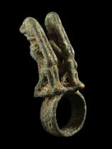 Two-Figured Bronze Ring - Dogon People, Mali - Sold 2