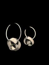 Oxidized Sterling Silver Pretzel Shaped Earrings (EHC342X) 2