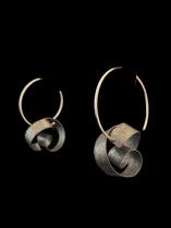 Oxidized Sterling Silver Pretzel Shaped Earrings (EHC342X) 1
