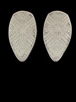 Clay Posted Earrings with tribal design. #13