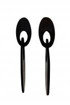 Posted Flat Linked Ebony Wood Earrings - Benin 1