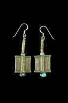 Brass and Turquoise Earrings