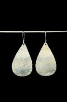 Hammered Sterling Silver Teardrop Shaped Earrings 1